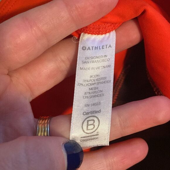 Athleta Red Orange & Maroon Tenacity 7/8 Tights Size Medium - Picture 8 of 9